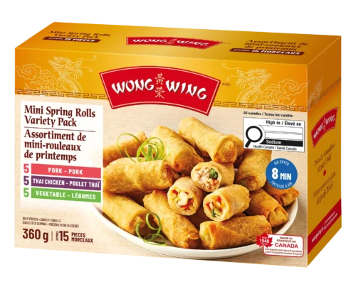 Variété de mini-rouleaux de printemps