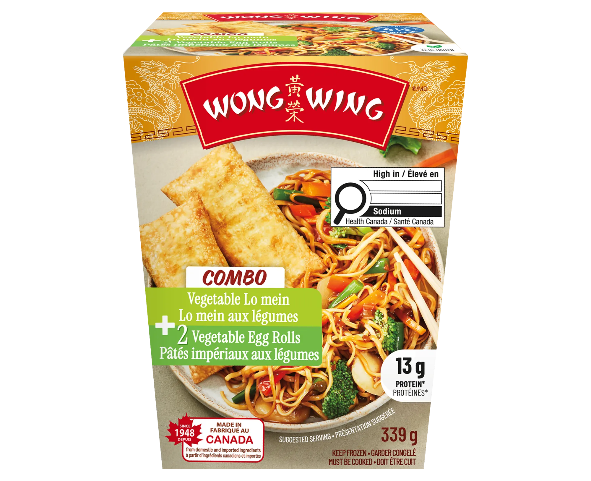 Combo Vegetable Lo Mein & Vegetable egg rolls
