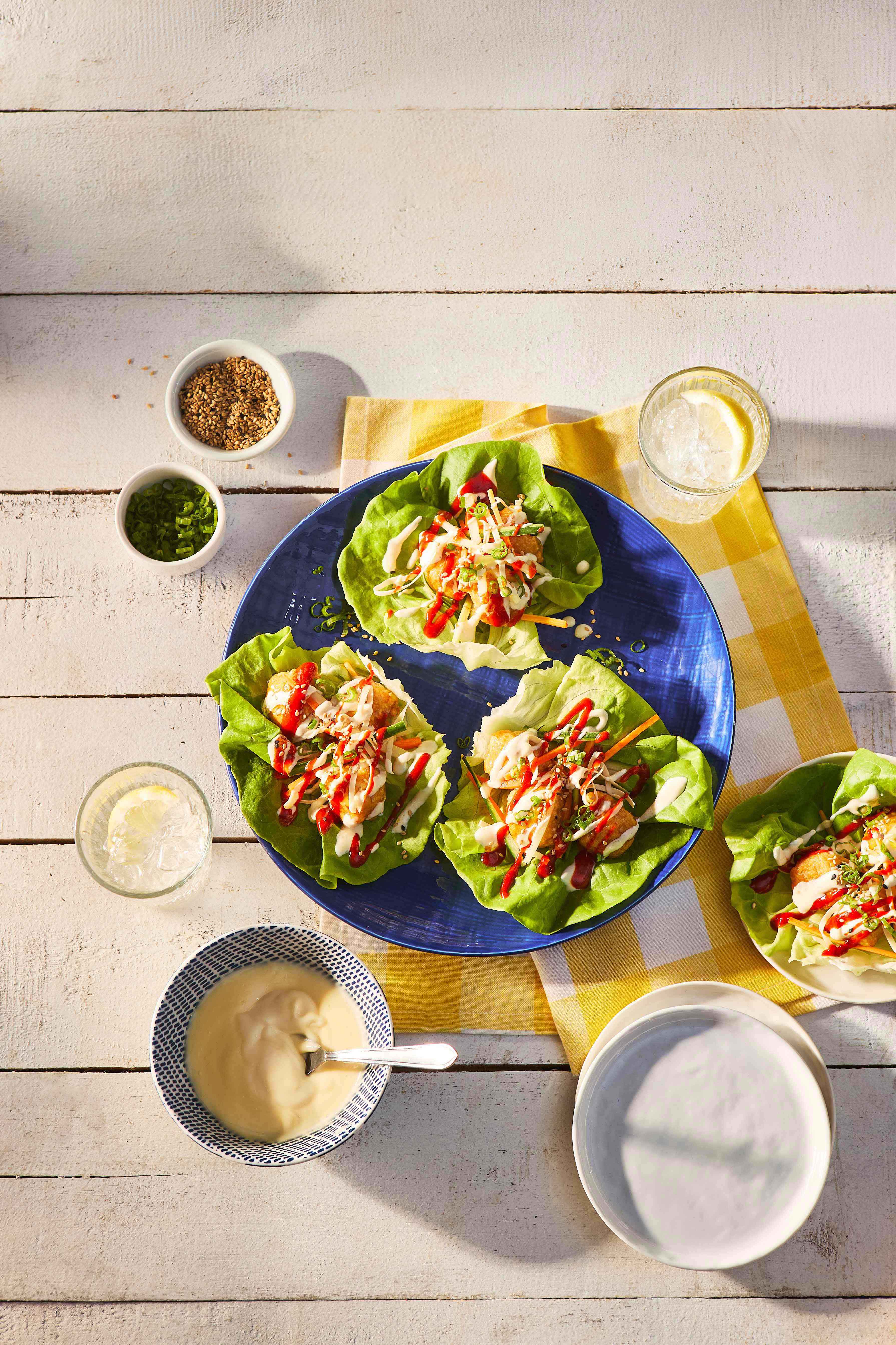Wraps de laitue au poulet sauce citron